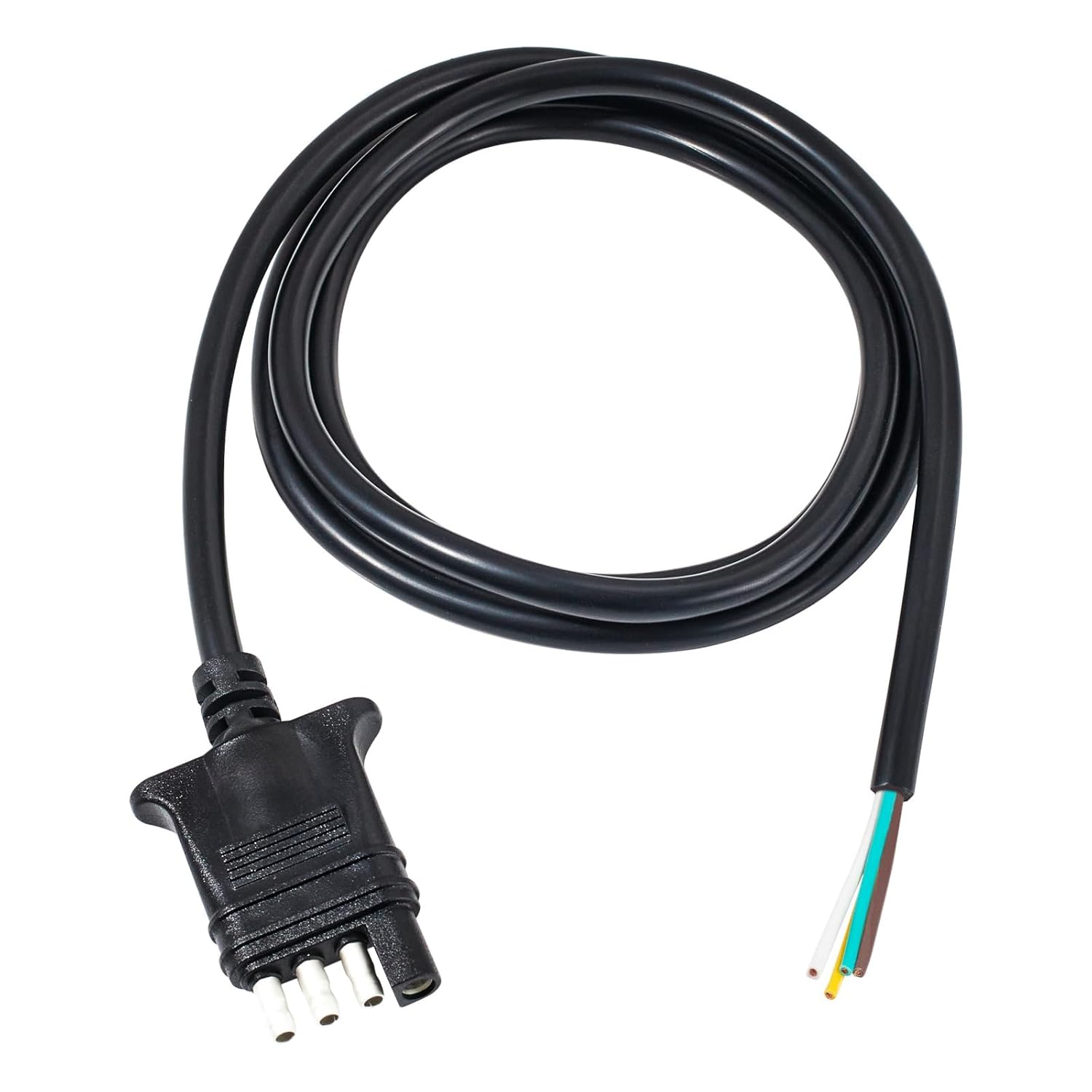  4 Way Trailer End Connector Wire 5/10/20/30 Feet Jacketed Cable 18AWG