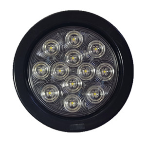 4'' Round LED Light Clear Black Base