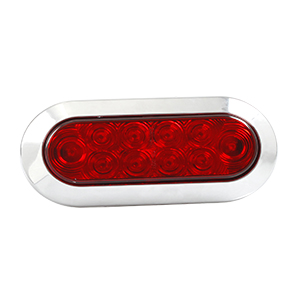 6'' Oval Light Red Surface Mount 