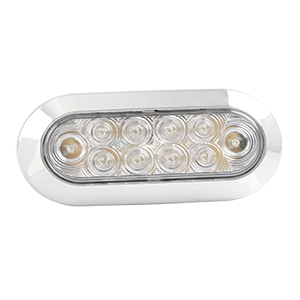 6'' Oval Light Red/Clear Surface Mount