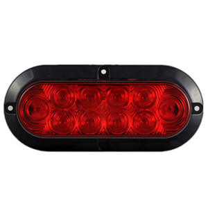 6'' Oval Light Red Flange Mount