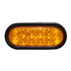 6'' Oval Light Amber Flange Mount 