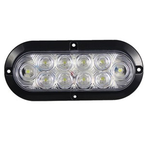 6'' Oval Light Amber/Clear Flange Mount 