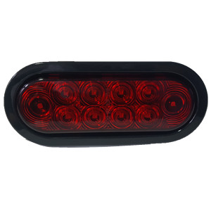 6” Oval Light Dark Red Garment Mount  