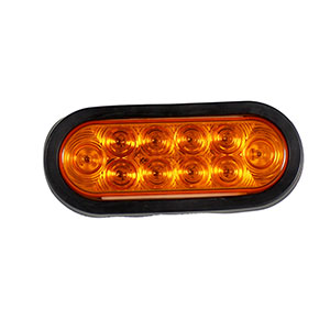 6” Oval Light Dark Amber Garment Mount  
