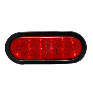 6” Oval Light Red/Red Garment Mount  