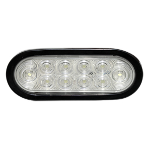 6” Oval Light White/Clear Garment Mount  