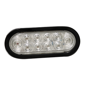 6” Oval Light Red/Clear Garment Mount   