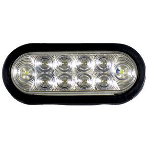 6” Oval Light Amber/Clear Garment Mount  