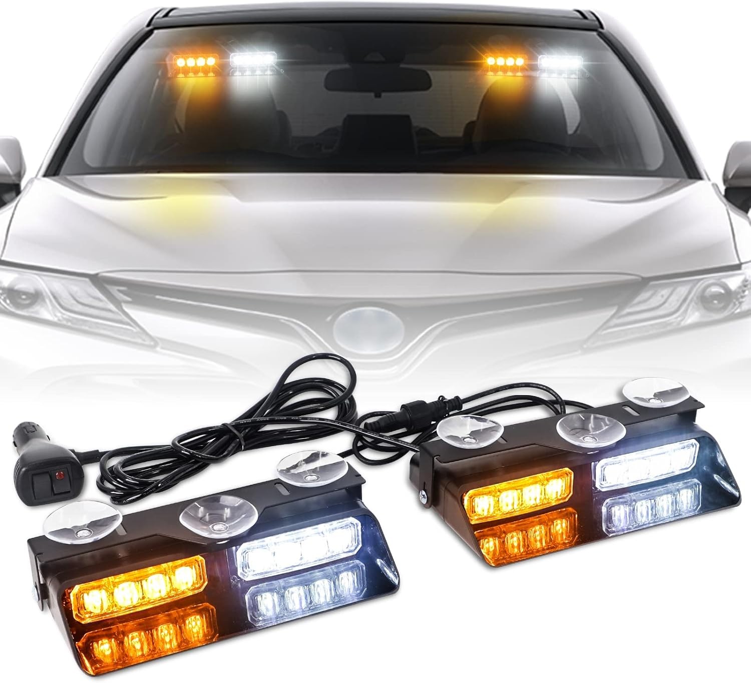 7'' Emergency Dash Strobe Lights Interior Windshield Lights Deck 