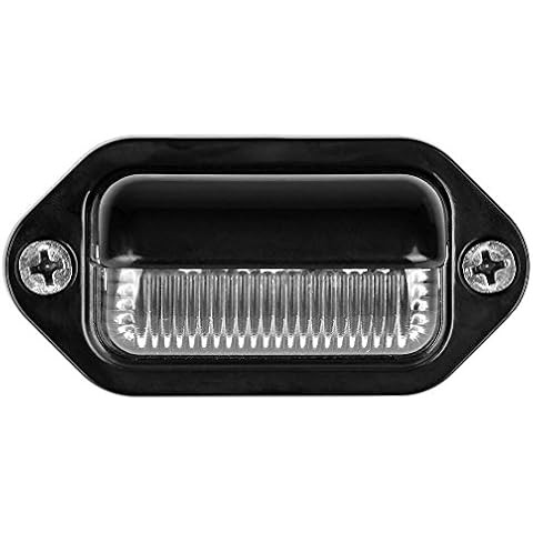  LED License Plate Light Black/Chrome 