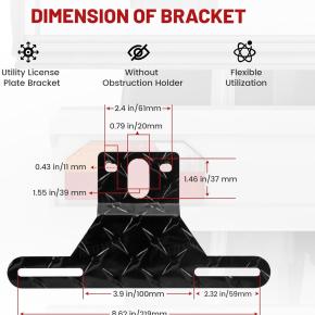 Trailer License Plate Light Holder Aluminum /Plastic